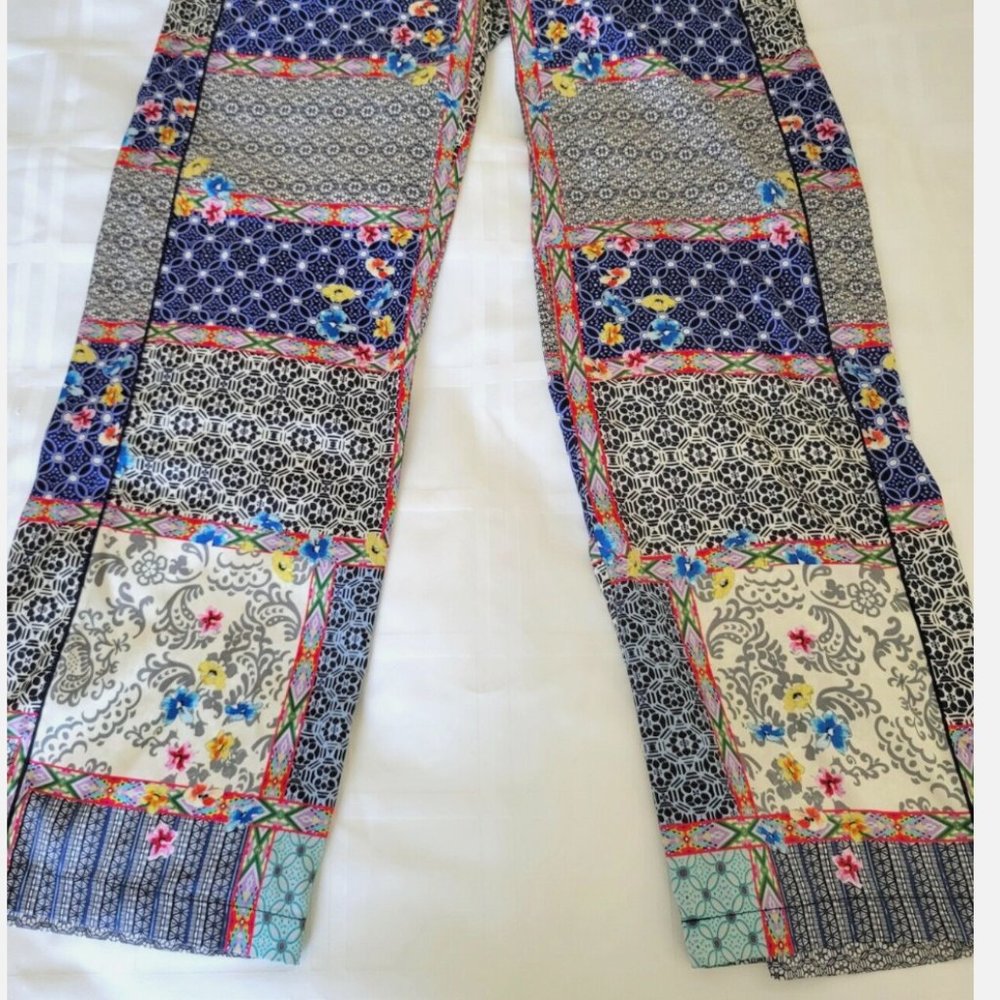 Johnny Was Kichica Divine Resort Pants Silk Beach Floral Paisley Blocked XS - Picture 5 of 14